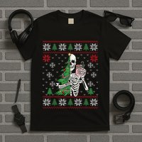 Christmas Vibes Xmas Skeleton Sorta Merry Sorta Scary Gothic T-Shirt