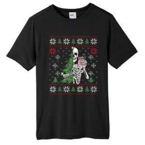 Christmas Vibes Xmas Skeleton Sorta Merry Sorta Scary Gothic Tall Fusion ChromaSoft Performance T-Shirt