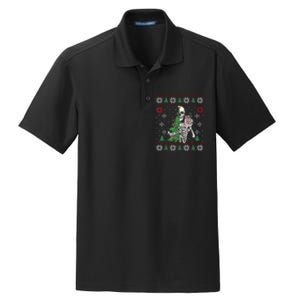 Christmas Vibes Xmas Skeleton Sorta Merry Sorta Scary Gothic Dry Zone Grid Polo