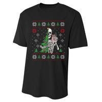 Christmas Vibes Xmas Skeleton Sorta Merry Sorta Scary Gothic Performance Sprint T-Shirt