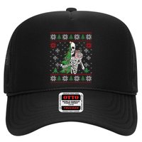 Christmas Vibes Xmas Skeleton Sorta Merry Sorta Scary Gothic Trucker Hat