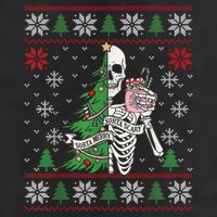 Christmas Vibes Xmas Skeleton Sorta Merry Sorta Scary Gothic Trucker Hat