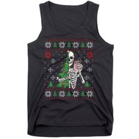 Christmas Vibes Xmas Skeleton Sorta Merry Sorta Scary Gothic Tank Top