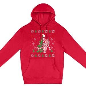 Christmas Vibes Xmas Skeleton Sorta Merry Sorta Scary Gothic Premium Pullover Hoodie