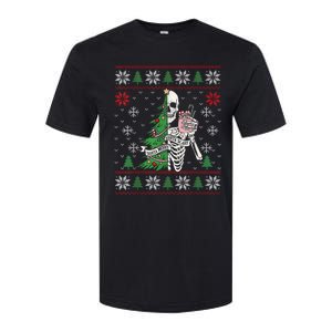 Christmas Vibes Xmas Skeleton Sorta Merry Sorta Scary Gothic Softstyle CVC T-Shirt