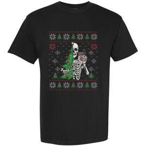 Christmas Vibes Xmas Skeleton Sorta Merry Sorta Scary Gothic Garment-Dyed Heavyweight T-Shirt