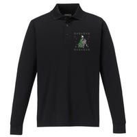 Christmas Vibes Xmas Skeleton Sorta Merry Sorta Scary Gothic Performance Long Sleeve Polo