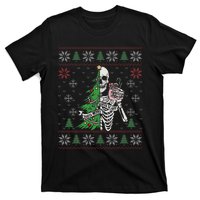 Christmas Vibes Xmas Skeleton Sorta Merry Sorta Scary Gothic T-Shirt