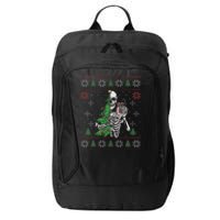 Christmas Vibes Xmas Skeleton Sorta Merry Sorta Scary Gothic City Backpack