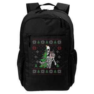 Christmas Vibes Xmas Skeleton Sorta Merry Sorta Scary Gothic Daily Commute Backpack