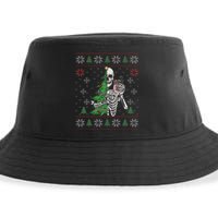 Christmas Vibes Xmas Skeleton Sorta Merry Sorta Scary Gothic Sustainable Bucket Hat