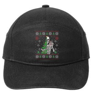 Christmas Vibes Xmas Skeleton Sorta Merry Sorta Scary Gothic 7-Panel Snapback Hat