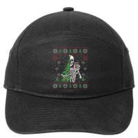 Christmas Vibes Xmas Skeleton Sorta Merry Sorta Scary Gothic 7-Panel Snapback Hat