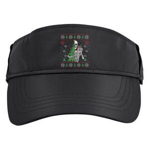 Christmas Vibes Xmas Skeleton Sorta Merry Sorta Scary Gothic Adult Drive Performance Visor