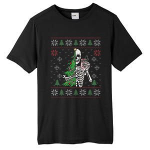 Christmas Vibes Xmas Skeleton Sorta Merry Sorta Scary Gothic Tall Fusion ChromaSoft Performance T-Shirt