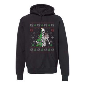 Christmas Vibes Xmas Skeleton Sorta Merry Sorta Scary Gothic Premium Hoodie