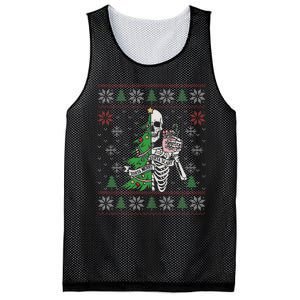 Christmas Vibes Xmas Skeleton Sorta Merry Sorta Scary Gothic Mesh Reversible Basketball Jersey Tank