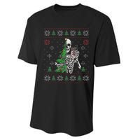 Christmas Vibes Xmas Skeleton Sorta Merry Sorta Scary Gothic Performance Sprint T-Shirt