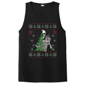 Christmas Vibes Xmas Skeleton Sorta Merry Sorta Scary Gothic PosiCharge Competitor Tank