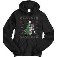 Christmas Vibes Xmas Skeleton Sorta Merry Sorta Scary Gothic Tie Dye Hoodie