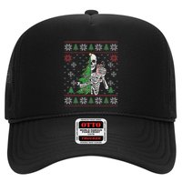 Christmas Vibes Xmas Skeleton Sorta Merry Sorta Scary Gothic Trucker Hat