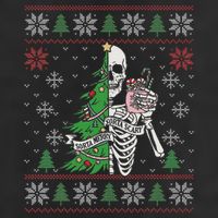 Christmas Vibes Xmas Skeleton Sorta Merry Sorta Scary Gothic Trucker Hat