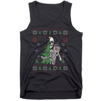 Christmas Vibes Xmas Skeleton Sorta Merry Sorta Scary Gothic Tank Top