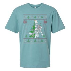 Christmas Vibes Xmas Skeleton Sorta Merry Sorta Scary Gothic Sueded Cloud Jersey T-Shirt