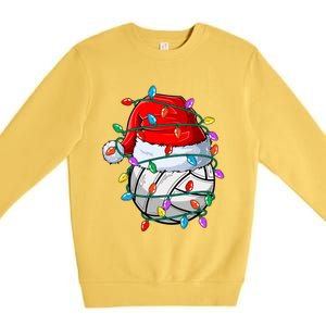 Christmas Volleyball Xmas Santa Sports Hat Ball Premium Crewneck Sweatshirt