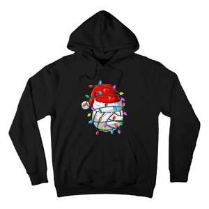 Christmas Volleyball Xmas Santa Sports Hat Ball Hoodie