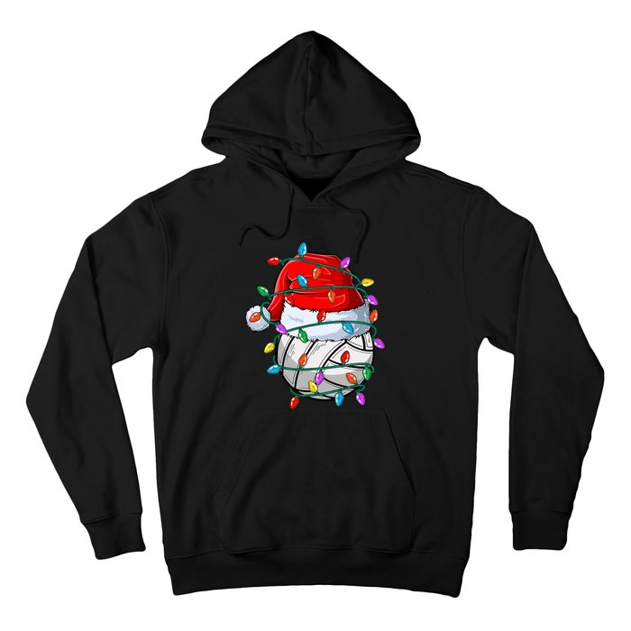 Christmas Volleyball Xmas Santa Sports Hat Ball Hoodie