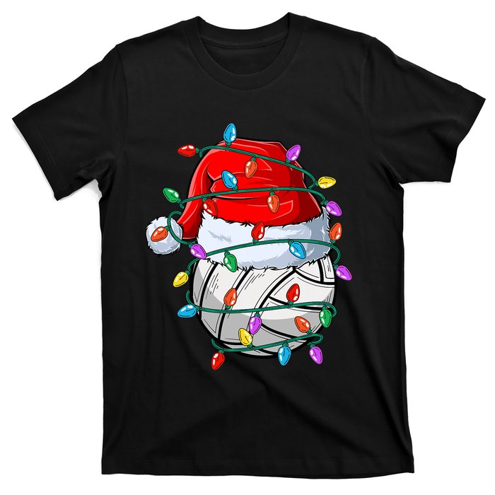 Christmas Volleyball Xmas Santa Sports Hat Ball T-Shirt