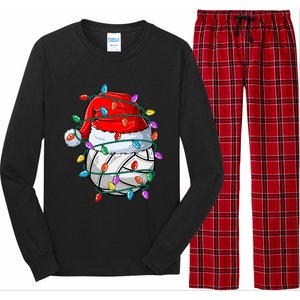 Christmas Volleyball Xmas Santa Sports Hat Ball Long Sleeve Pajama Set