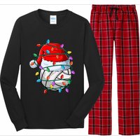 Christmas Volleyball Xmas Santa Sports Hat Ball Long Sleeve Pajama Set