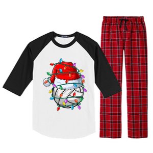 Christmas Volleyball Xmas Santa Sports Hat Ball Raglan Sleeve Pajama Set