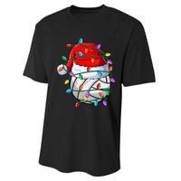 Christmas Volleyball Xmas Santa Sports Hat Ball Performance Sprint T-Shirt