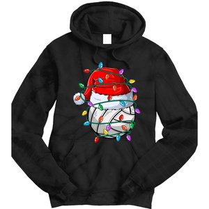 Christmas Volleyball Xmas Santa Sports Hat Ball Tie Dye Hoodie