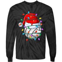 Christmas Volleyball Xmas Santa Sports Hat Ball Tie-Dye Long Sleeve Shirt