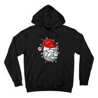 Christmas Volleyball Xmas Santa Sports Hat Ball Tall Hoodie