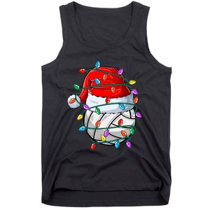 Christmas Volleyball Xmas Santa Sports Hat Ball Tank Top