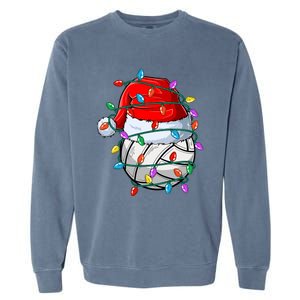 Christmas Volleyball Xmas Santa Sports Hat Ball Garment-Dyed Sweatshirt