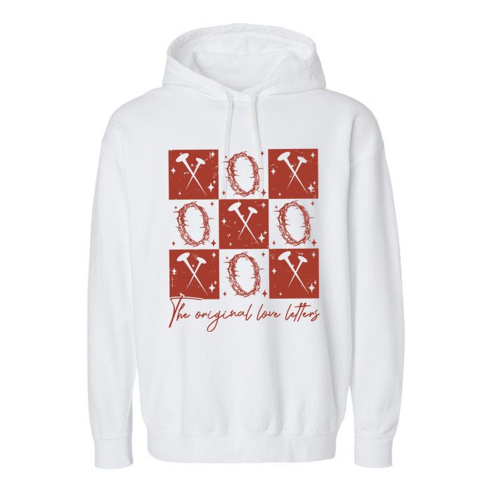 Checked Valentine Xoxo The Original Love Letters Garment-Dyed Fleece Hoodie