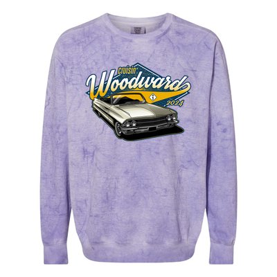 Cruisin Woodward 1962 Cadillac Coupe 2024 Colorblast Crewneck Sweatshirt