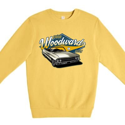 Cruisin Woodward 1962 Cadillac Coupe 2024 Premium Crewneck Sweatshirt