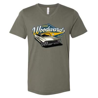 Cruisin Woodward 1962 Cadillac Coupe 2024 V-Neck T-Shirt