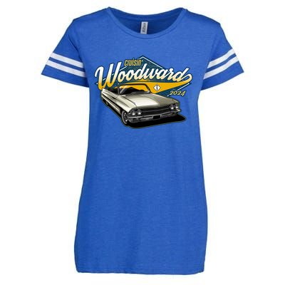 Cruisin Woodward 1962 Cadillac Coupe 2024 Enza Ladies Jersey Football T-Shirt