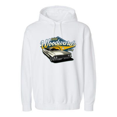 Cruisin Woodward 1962 Cadillac Coupe 2024 Garment-Dyed Fleece Hoodie