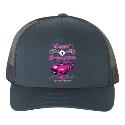 Cruisin Woodward 2024 From Dtown To Pontiac Pink Ribbon Breast Cancer Awareness Yupoong Adult 5-Panel Trucker Hat