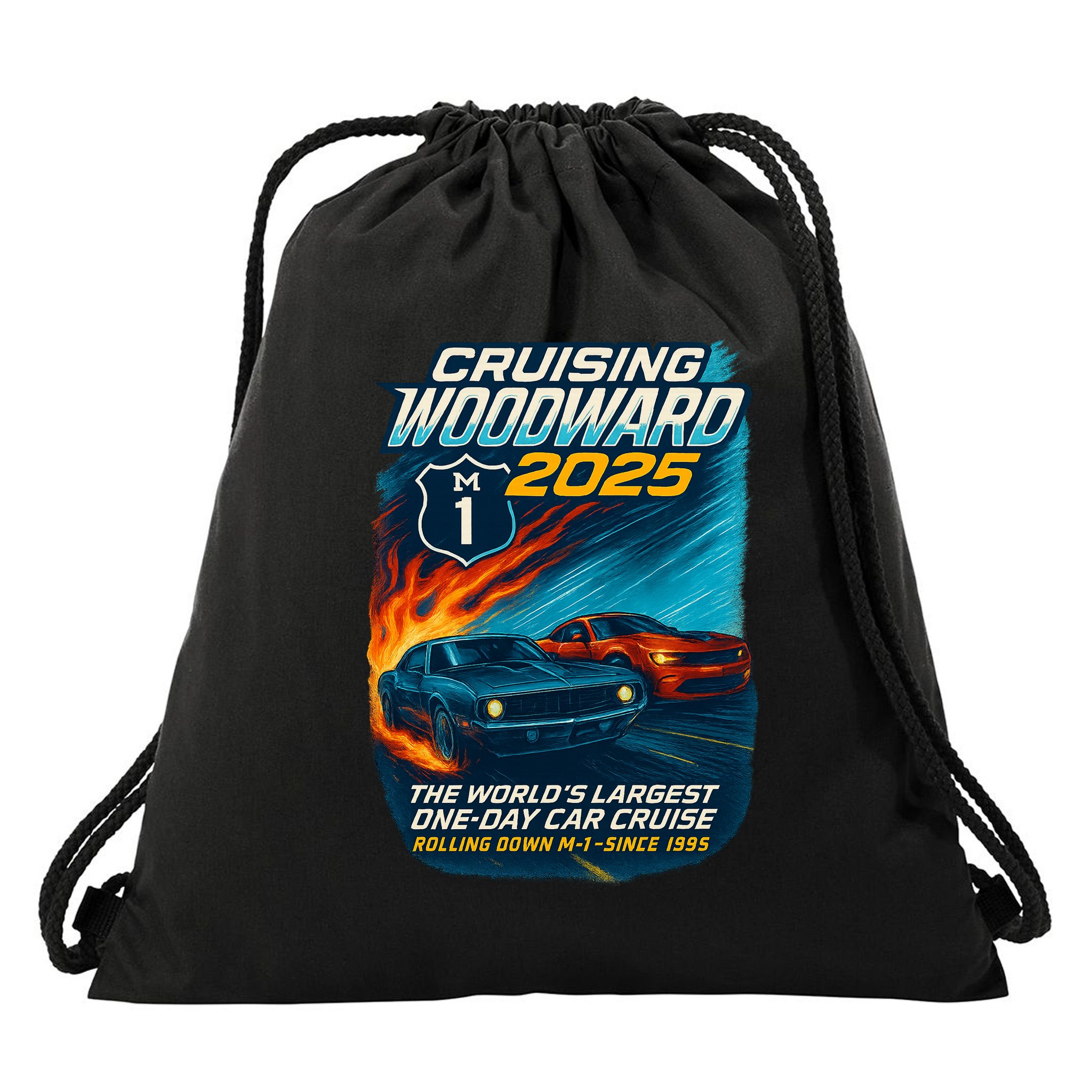 Cruising Woodward 2025 Drawstring Bag