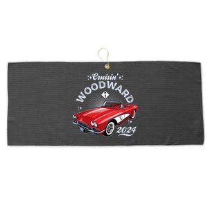 Cruisin Woodward 2024 1961 Chevrolet Corvette Large Microfiber Waffle Golf Towel